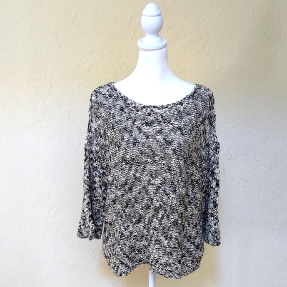 Eileen Fisher Marbled Boucle Cotton Blend Yarn Boat Neck Sweater Size Small - Picture 1 of 8